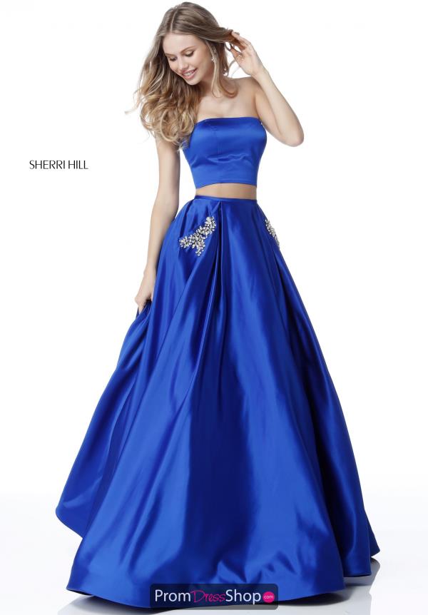 Sherri Hill Satin Two Piece Dress 51649