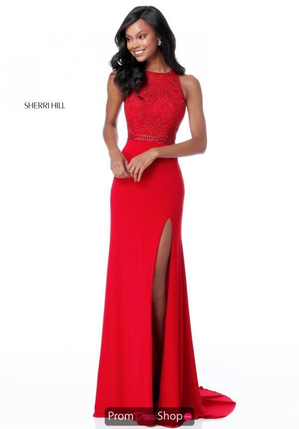 Sherri Hill Beaded High Neckline Dress 51686