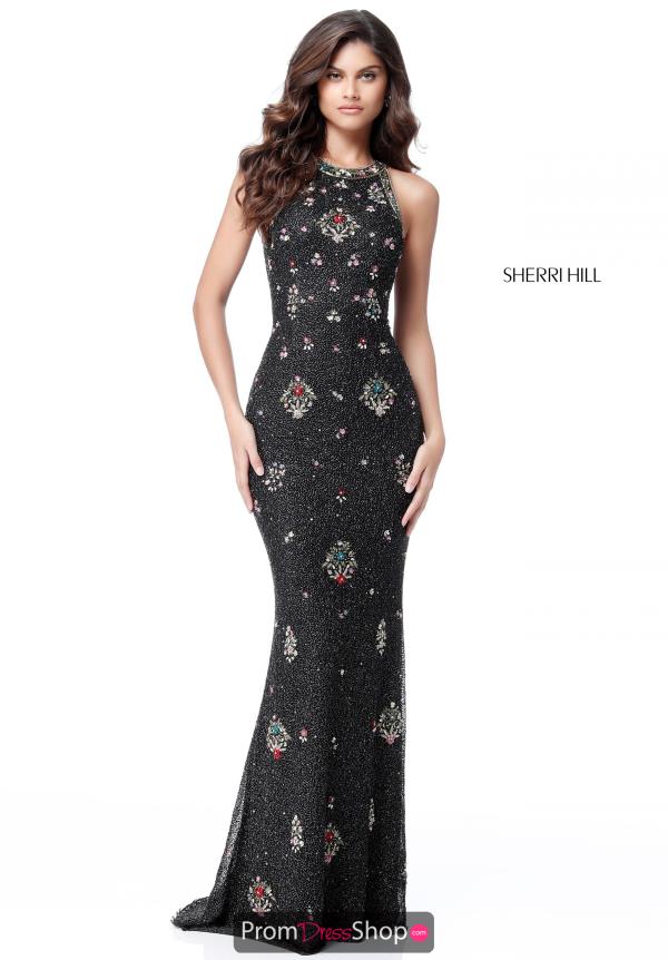Sherri Hill High Neckline Long Dress 51661