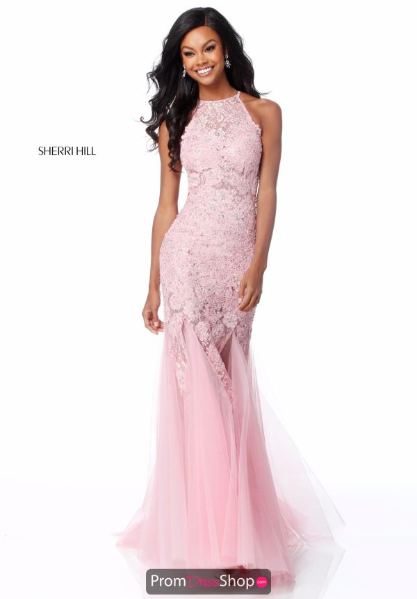 Sherri Hill Lace Halter Dress 51913