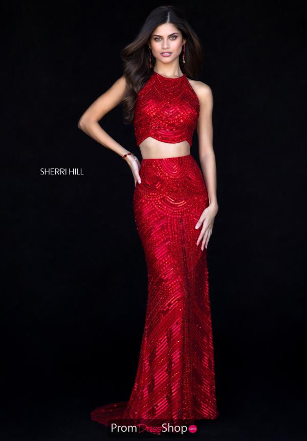 Sherri Hill Two Piece Beaded Dress 52063