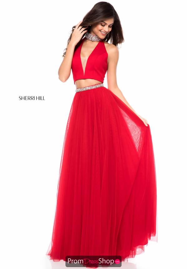 Sherri Hill A Line V-Neck Dress 51780