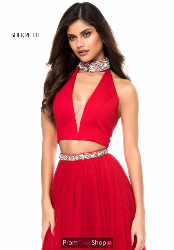 Sherri Hill A Line V-Neck Dress 51780