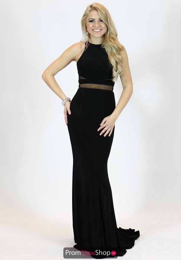 Faviana High Neckline Jersey Dress 7921