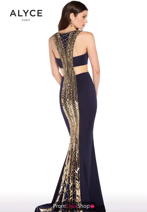 Alyce Paris High Neckline Beaded Dress 60008