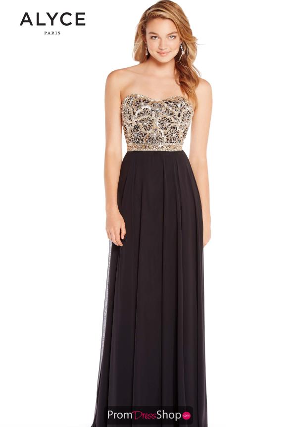 Alyce Paris Full Figured Strapless Dress 60191