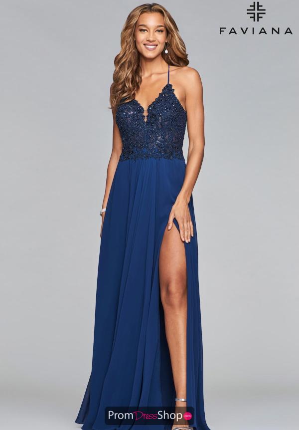 Faviana Applique Beaded Dress 10005