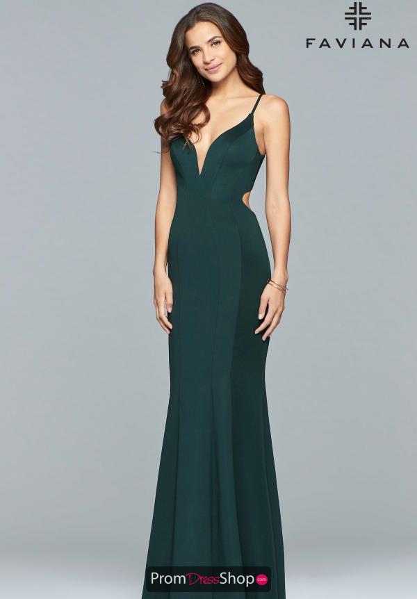 Faviana V-Neck Fitted Dress 10071