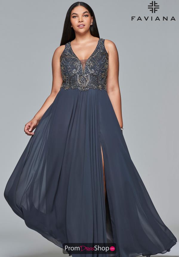 Faviana V-Neck A Line Dress 9420