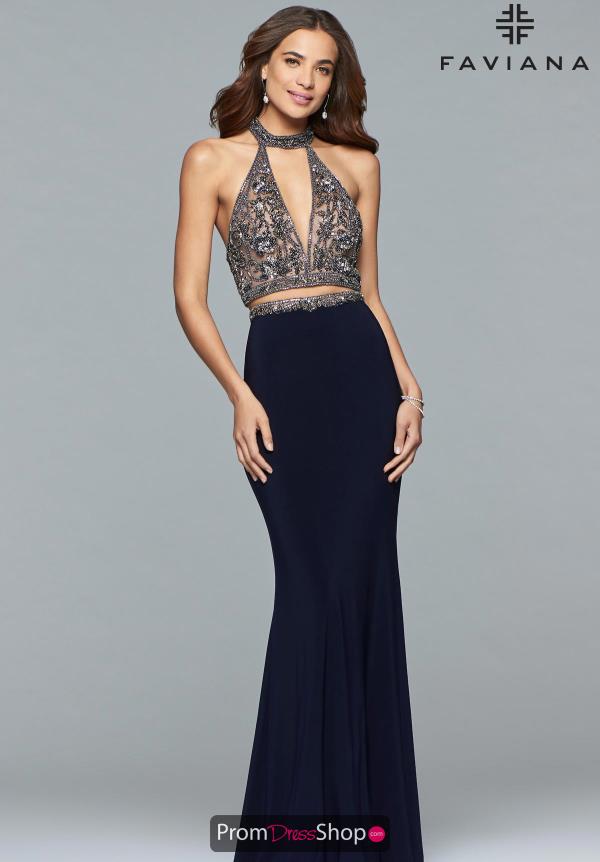 Faviana Halter Beaded Dress S10003