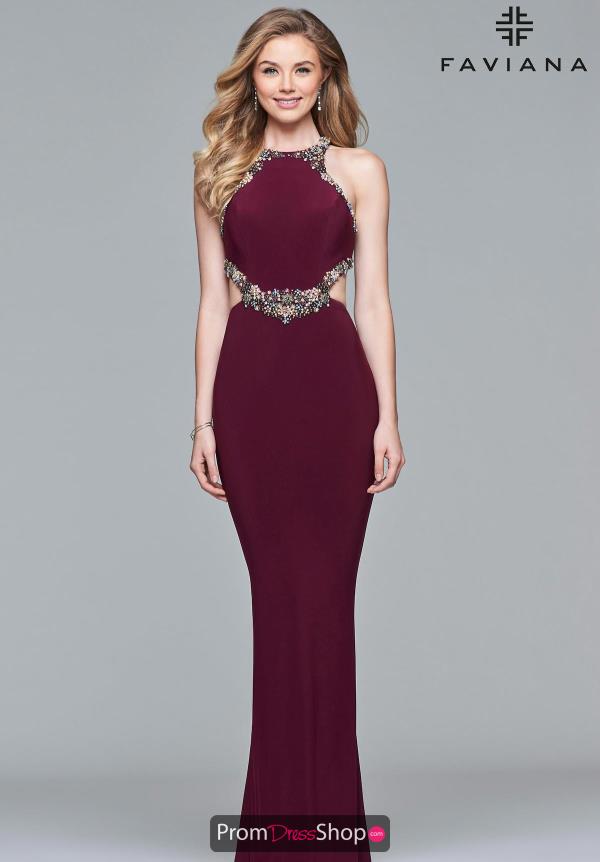 Faviana Hight Neckline Fitted Dress S10026