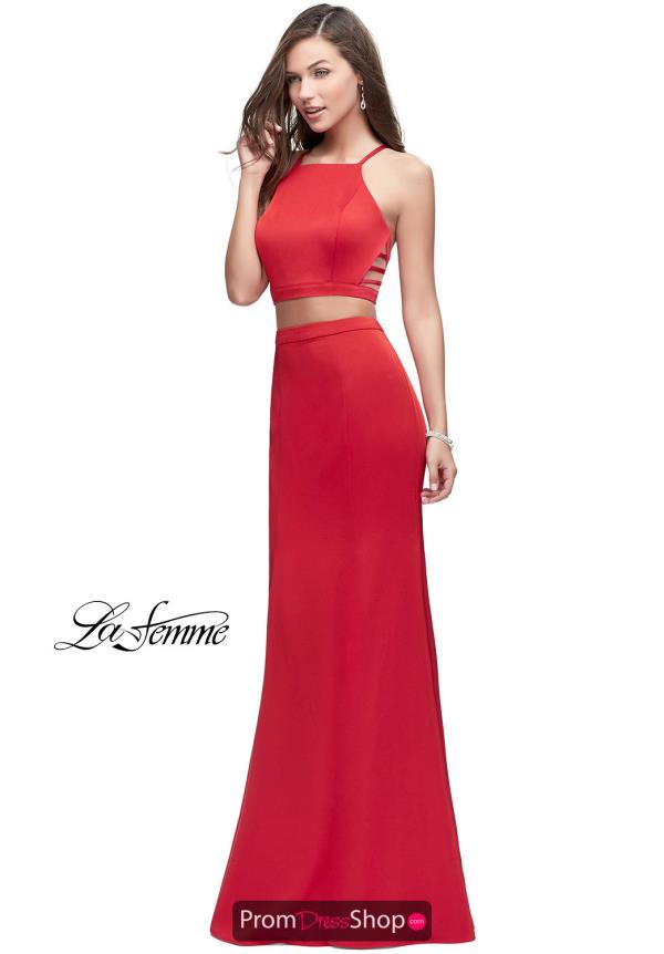 La Femme Long Fitted Dress 25220
