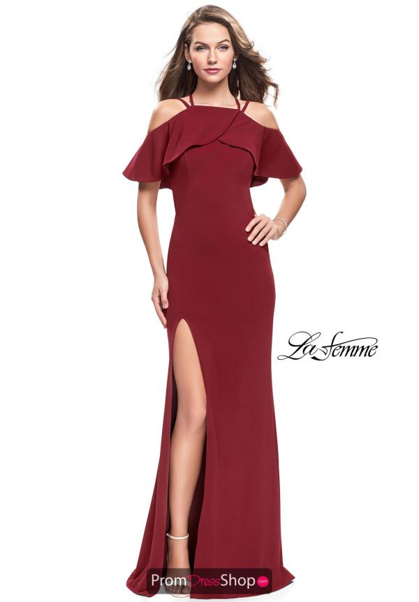 La Femme Cap Sleeve Jersey Dress 25556