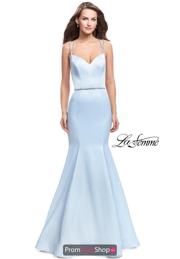 La Femme Long Fitted Dress 25711
