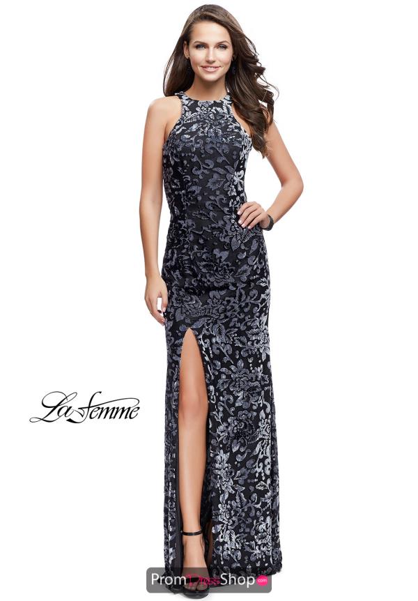 La Femme Sexy Back Fitted Dress 25512