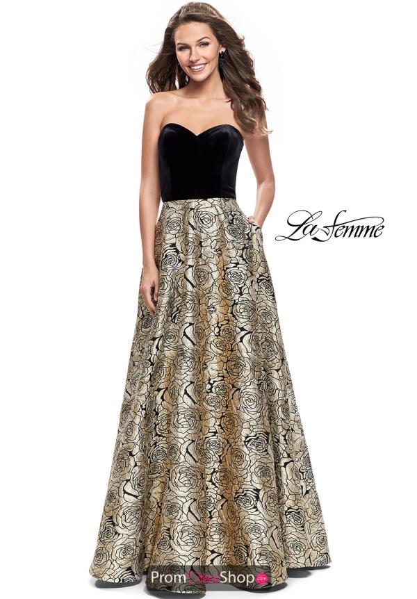 La Femme A Line Velvet Dress 25581