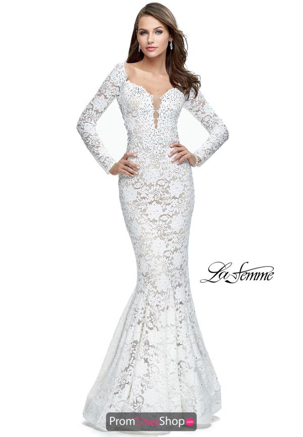 La Femme Scoop Fitted Dress 25607