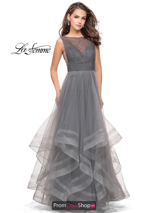 La Femme Open Back Tulle Dress 25620