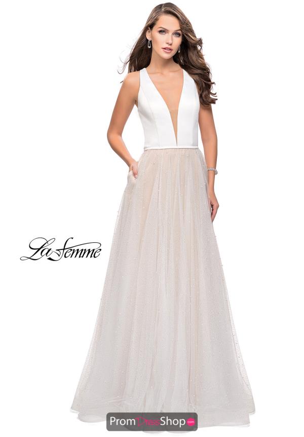 La Femme Tulle Skirt A Line Dress 25630