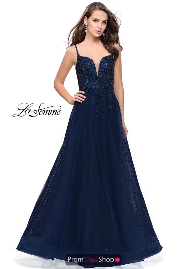 La Femme Long A Line Dress 25636