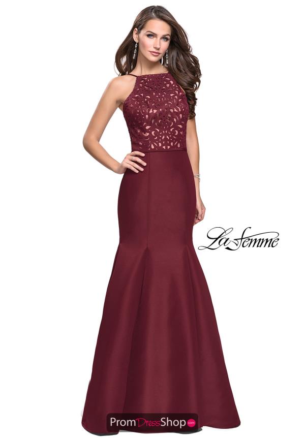 La Femme High Neckline Mermaid Dress 25650
