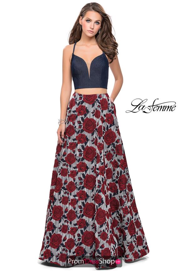 La Femme Long A Line Dress 25789
