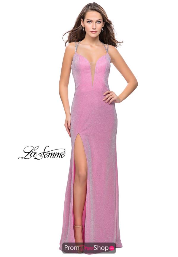 La Femme Long Jersey Dress 25812