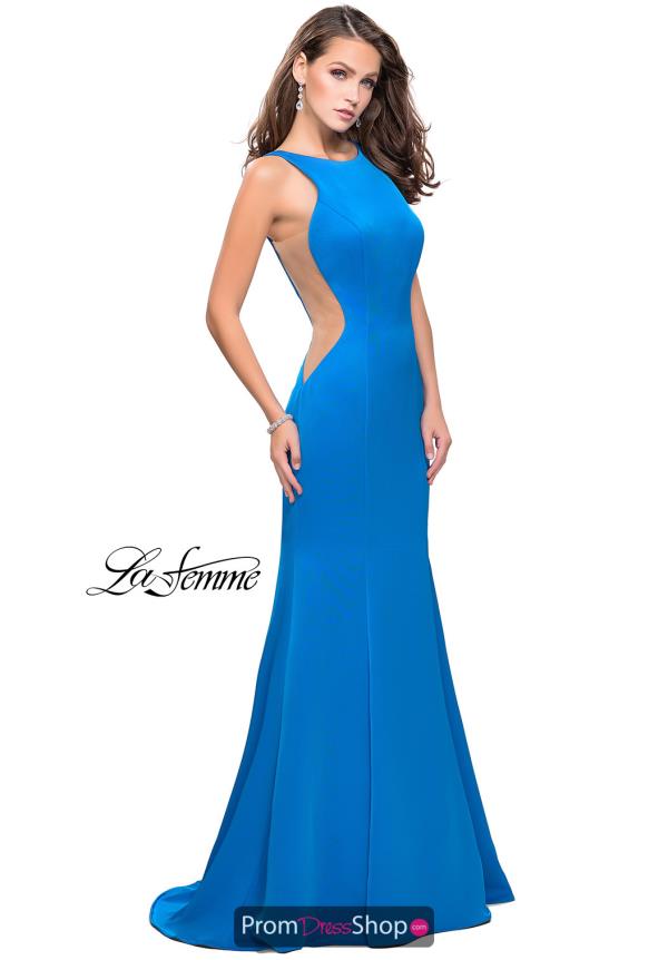 La Femme Long Fitted Dress 26076