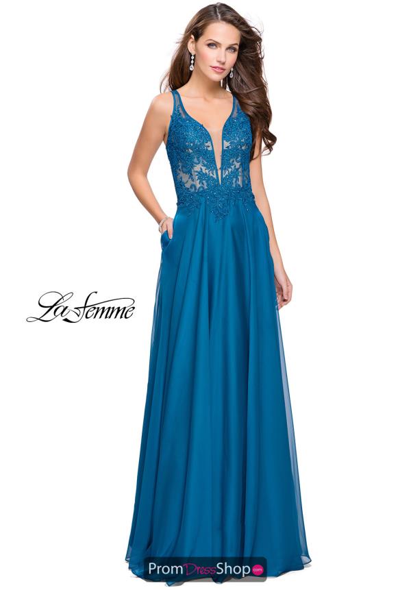 La Femme Lace A Line Dress 26082