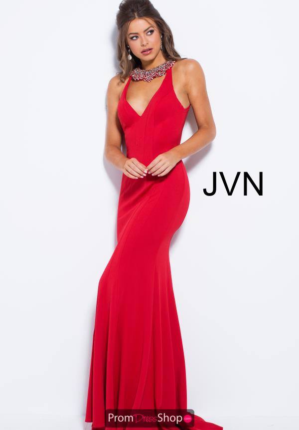 JVN by Jovani V- Neckline Fitted Dress JVN53349