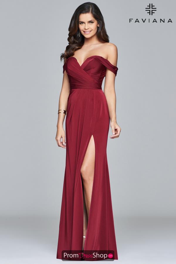 Faviana Cap Sleeved Long Dress 8083