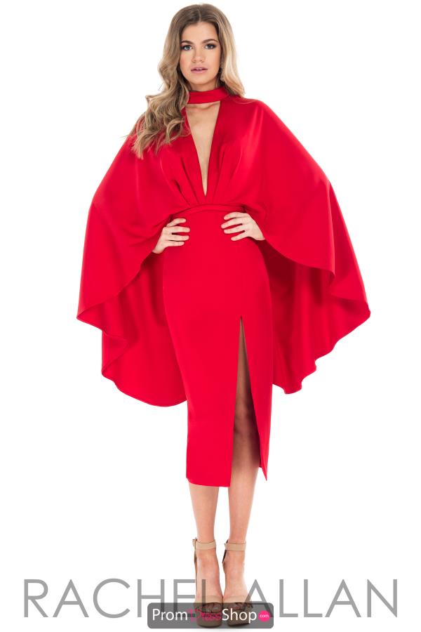 Rachel Allan V-Neck Satin Dress L1091