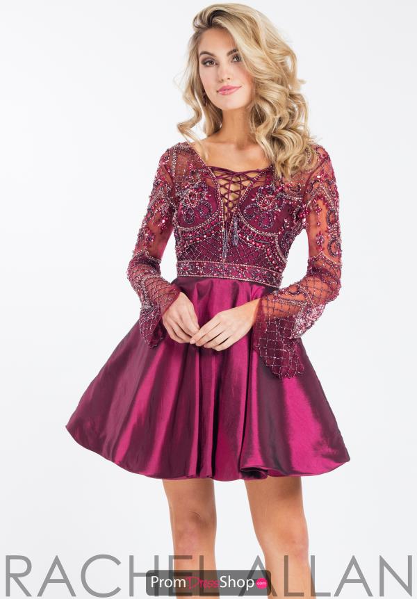 Rachel Allan A Line V-Neck Dress 4493