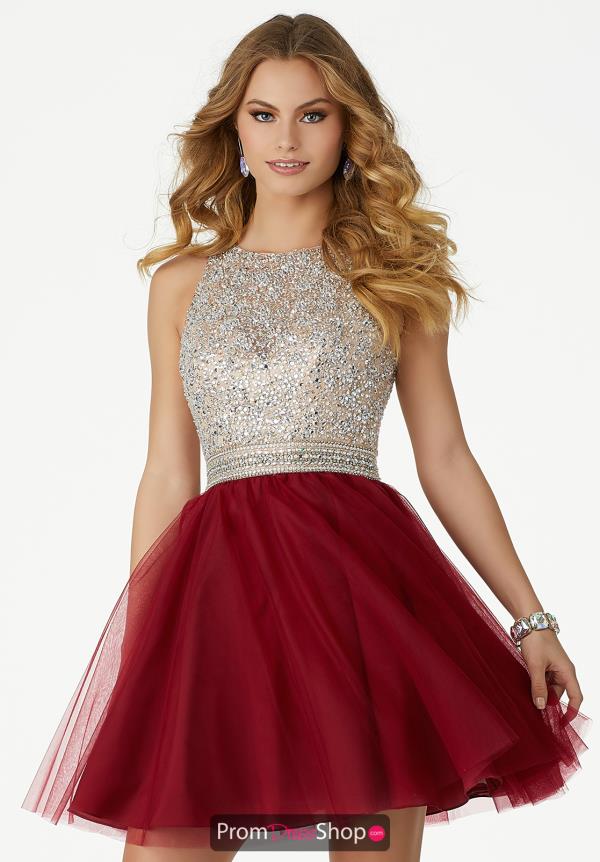 MoriLee Sticks & Stones High Neckline Dress 33007