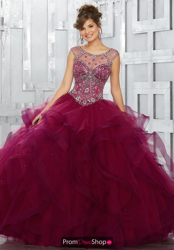 Vizcaya Quinceanera Cap Sleeved Beaded Gown 89141