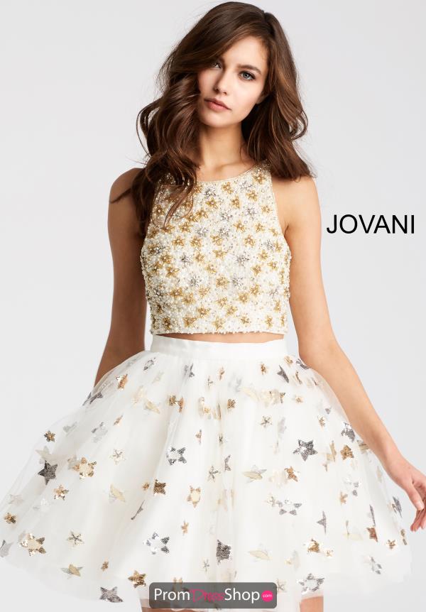 Jovani Cocktail Ivory Dress 54596