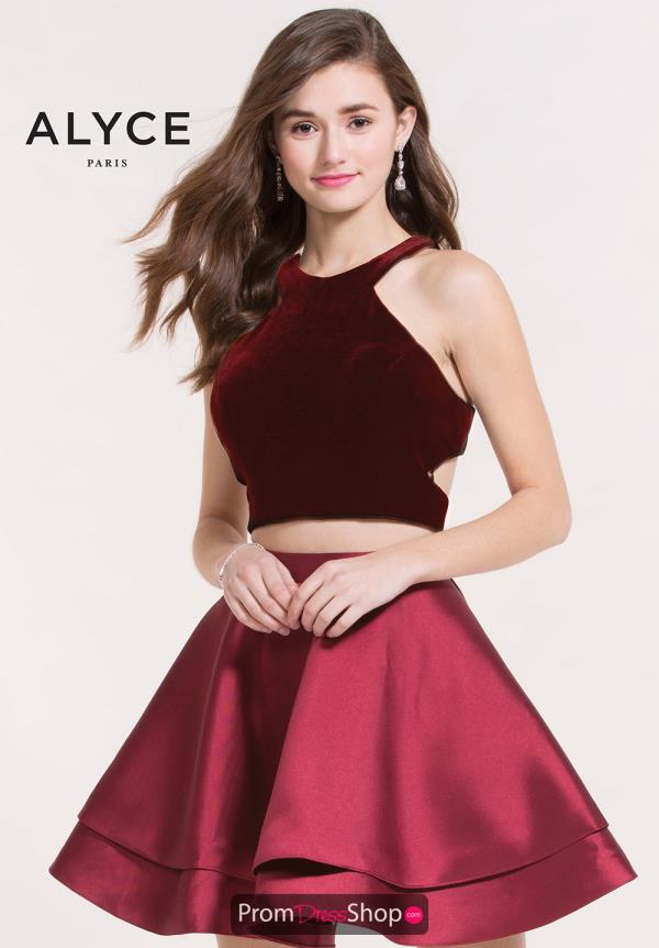 Alyce Short Red Two Piece Dress 2648