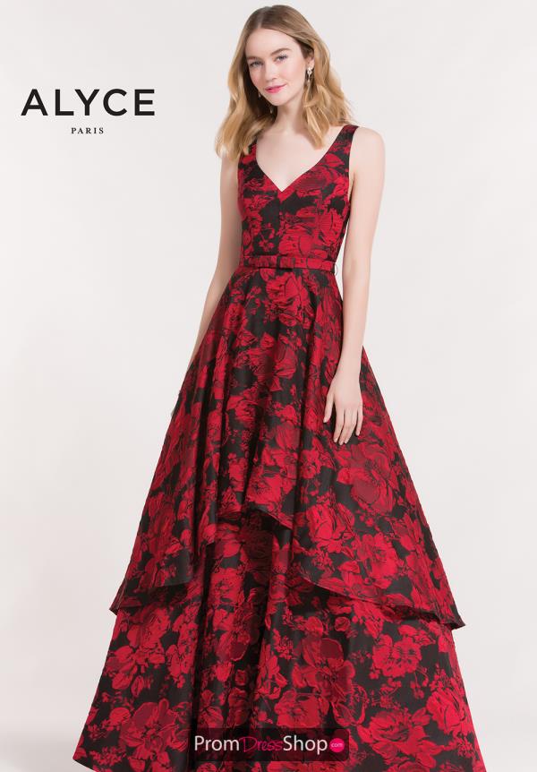Alyce Paris Long Print Dress 7016