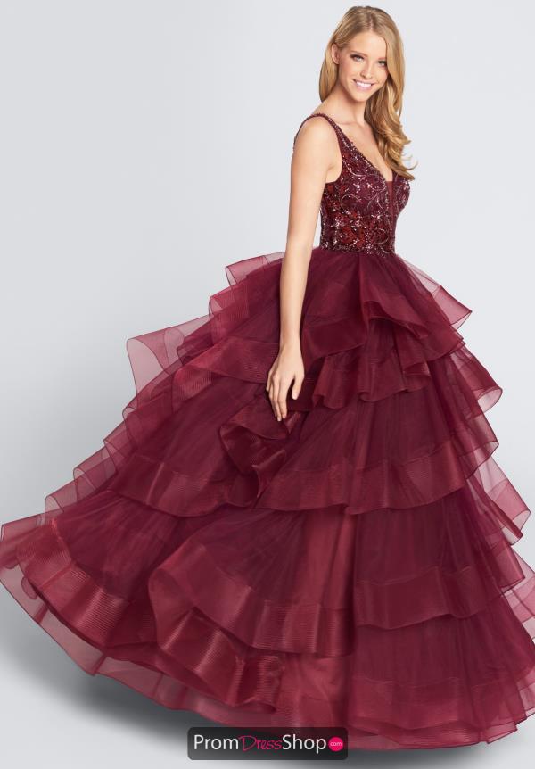 Ellie Wilde Prom V-Neck Ball Gown Dress EW21726