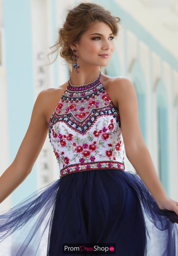 Mori Lee Halter Top A Line Dress 99016