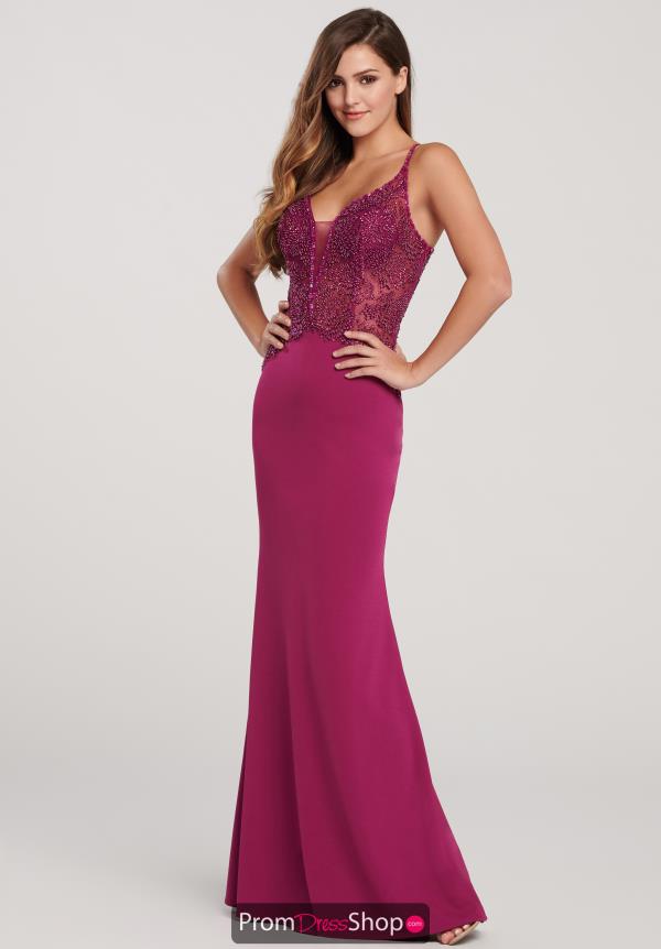 Ellie Wilde V-Neck Beaded Dress EW119041
