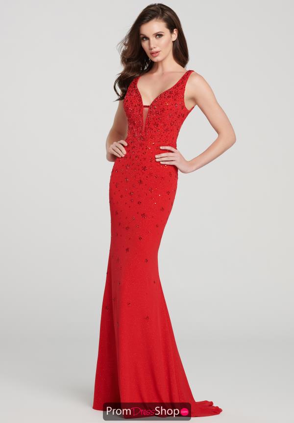 Ellie Wilde V-Neck Beaded Dress EW119089