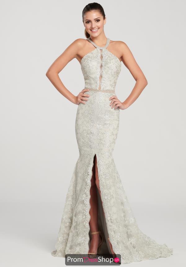 Ellie Wilde Halter Beaded Dress EW119137