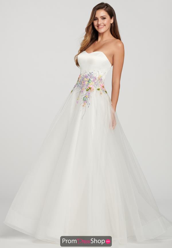 Ellie Wilde Satin A Line Dress EW119162