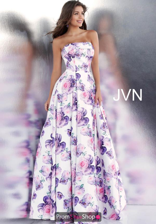 JVN by Jovani Strapless Floral Dress JVN67999