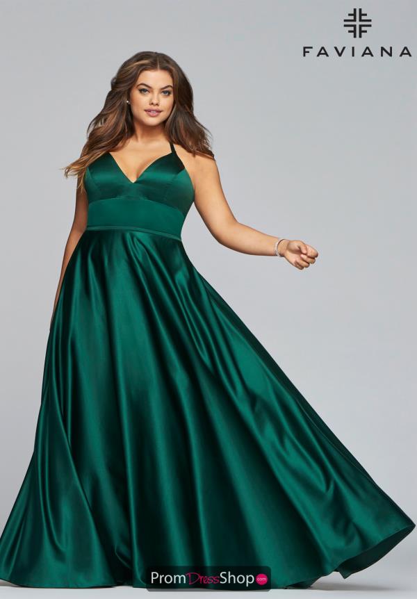 Faviana Long Satin Dress 9466
