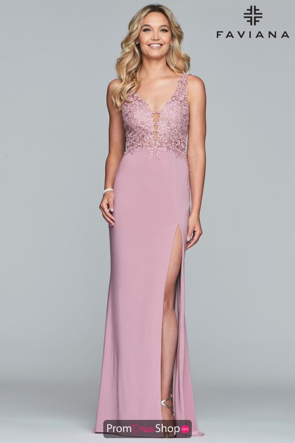 Faviana Long Jersey Dress 10204
