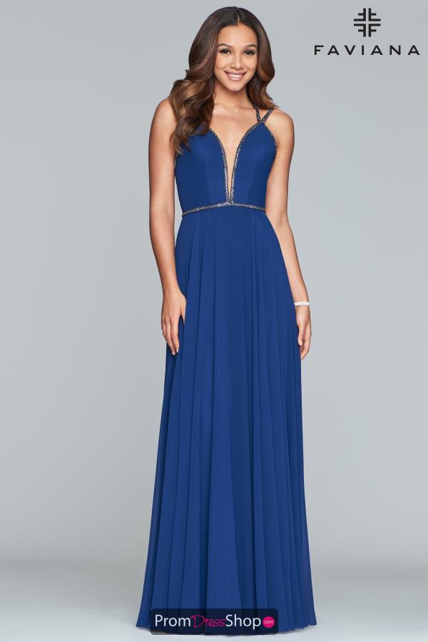 Faviana V- Neckline Chiffon Dress S10234