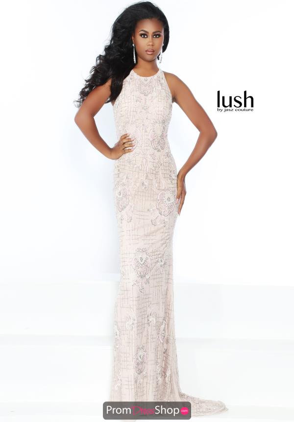 Jasz Couture High Neck Fitted Dress 1510