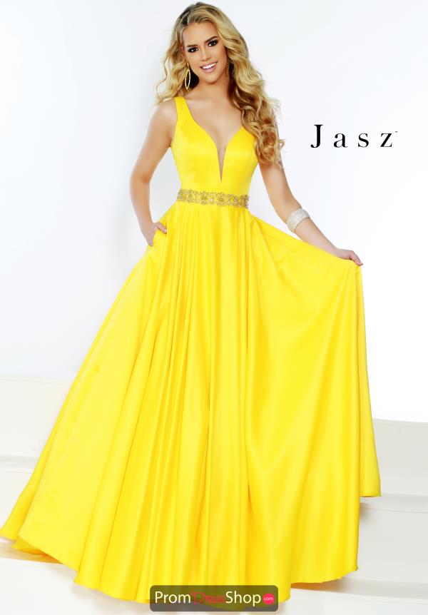 Jasz Couture Satin A-Line Dress 6421